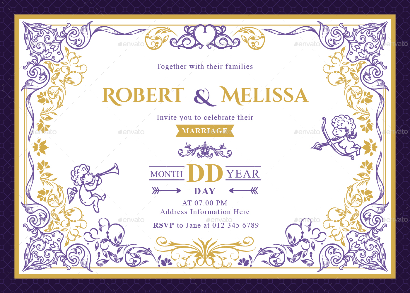 Ornament Wedding Invitation, Print Templates GraphicRiver